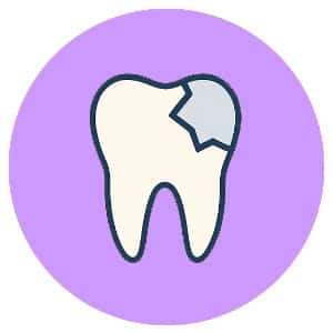 Fractured amalgam filling